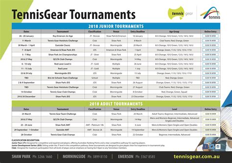Stoausa Tournament Calendar